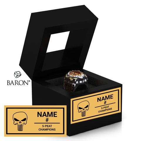 Peoria Punishers Football 2024 Championship Black Window Ring Box