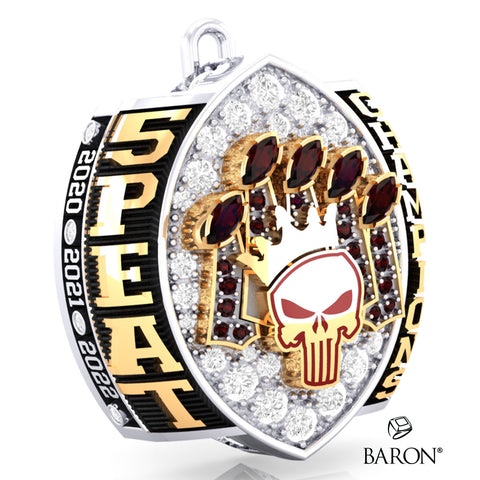 Peoria Punishers Football 2024 Championship Ring Top Pendant - Design 4.8