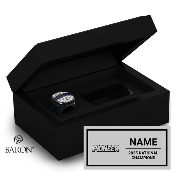 Pioneer High School Cheer 2025 Championship Black Standard Window Ring Box