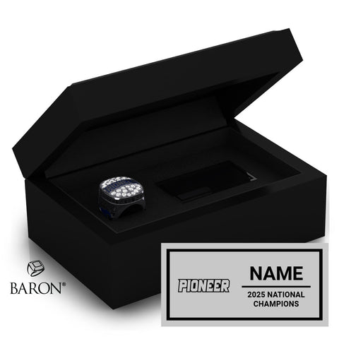 Pioneer High School Cheer 2025 Championship Black Standard Window Ring Box
