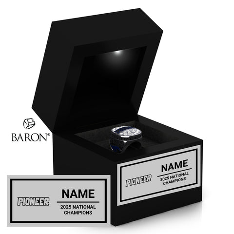 Pioneer High School Cheer 2025 Championship Black LED Ring Box