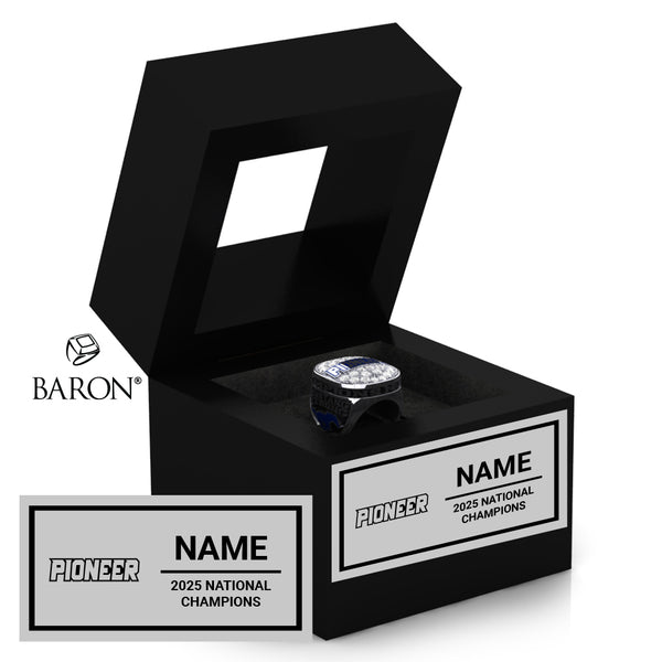 Pioneer High School Cheer 2025 Championship Black Window Ring Box