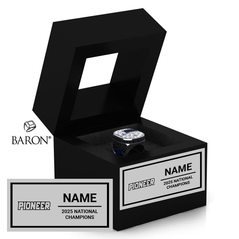 Pioneer High School Cheer 2025 Championship Black Window Ring Box