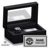 Pioneer League Umpires Baseball 2025 Championship Black Standard Window Ring Box