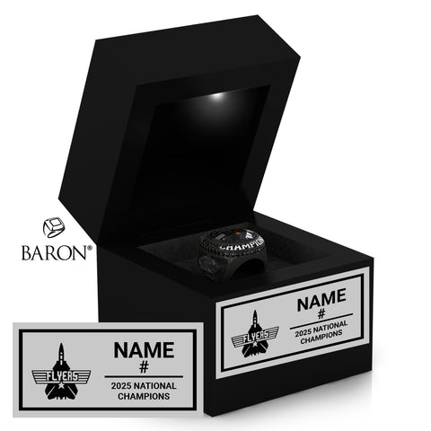 Plymouth Flyers 14U AA Hockey 2025 Championship Black LED Ring Box