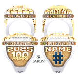 Powers Catholic Boys Hockey 2025 Championship Ring - Design 1.4