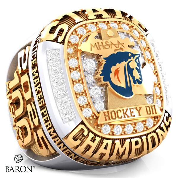 Powers Catholic Boys Hockey 2025 Championship Ring - Design 1.4