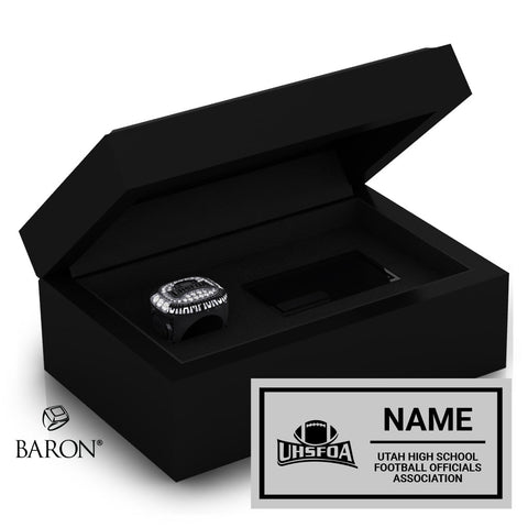 Utah High School Football Officials Association Championship Black Standard Window Ring Box