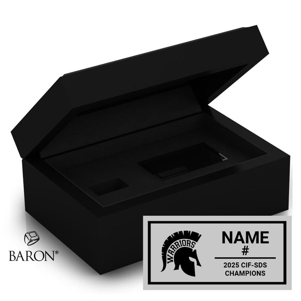 Rock Academy Baseball 2025 Championship Black Standard Window Ring Box