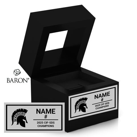 Rock Academy Baseball 2025 Championship Black Window Ring Box