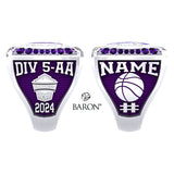 Rock Academy Girls Basketball 2024 Championship Ring - Design 1.3