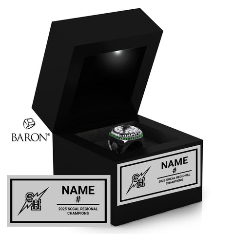 Sage Hill Girls Basketball 2025 Championship Black LED Ring Box