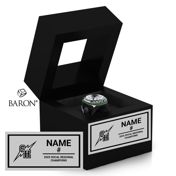 Sage Hill Girls Basketball 2025 Championship Black Window Ring Box