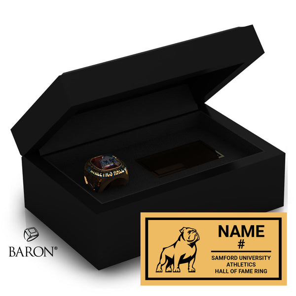 Samford Athletics Hall of Fame Ring 1991 Championship Black Standard Window Ring Box