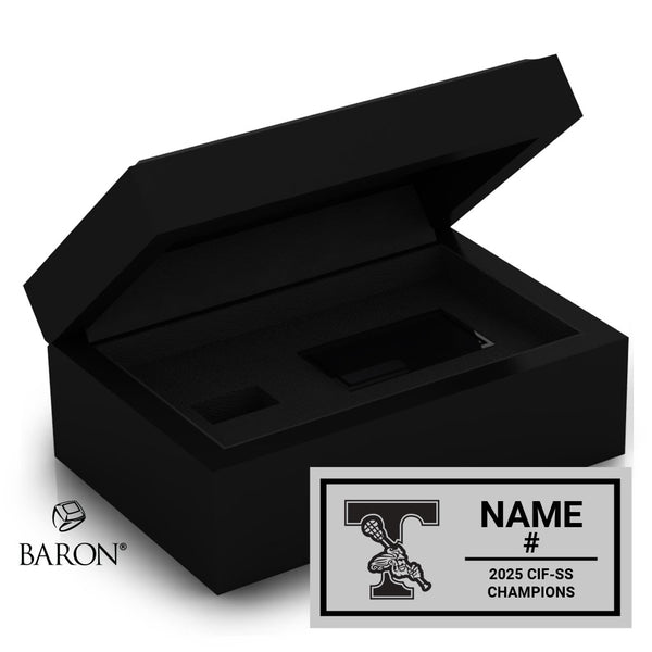 San Clemente High School Boys Lacrosse 2025 Championship Black Standard Window Ring Box