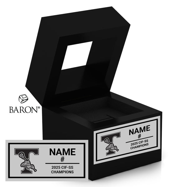 San Clemente High School Boys Lacrosse 2025 Championship Black Window Ring Box