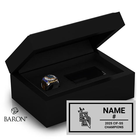 San Dimas High School Girls Water Polo 2025 Championship Black Standard Window Ring Box