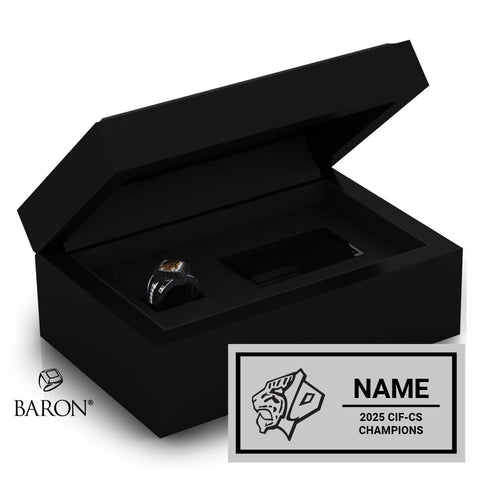 San Luis Obispo High School Stunt Cheer 2025 Championship Black Standard Window Ring Box