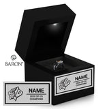 San Luis Obispo High School Stunt Cheer 2025 Championship Black LED Ring Box