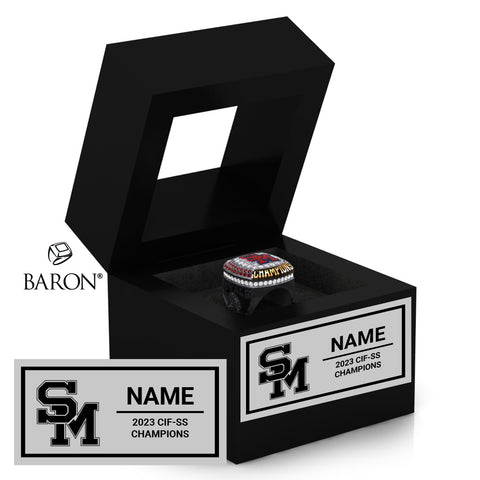 San Marcos High School Boys Water Polo 2023 Championship Black Window Ring Box