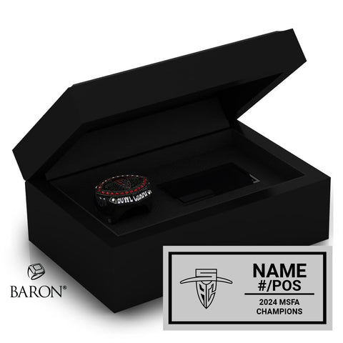 Santa Ana College Football 2024 Championship Black Standard Window Ring Box