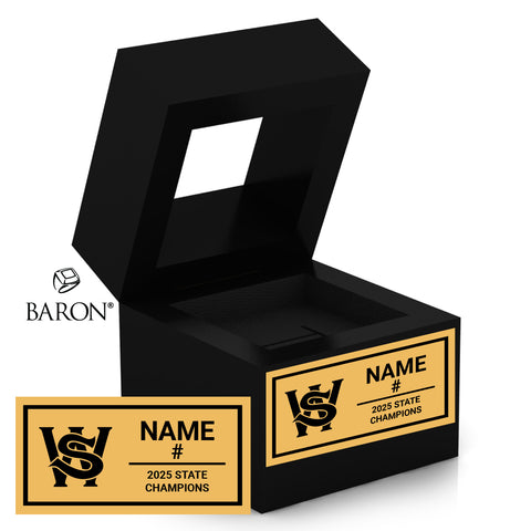 Sitka High School Baseball 2025 Championship Black Window Ring Box