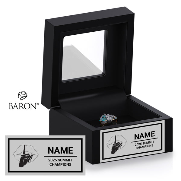 South Coast Cheer 2025 Hush International Junior 4 Championship Black Window Ring Box