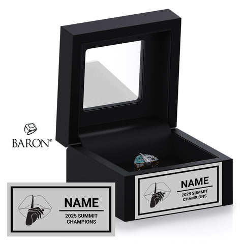 South Coast Cheer 2025 Hush International Junior 4 Championship Black Window Ring Box