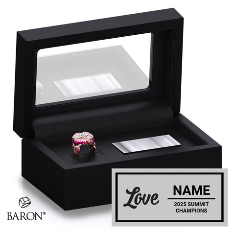 South Coast Cheer 2025 Love International Junior Level 1 Championship Black Standard Window Ring Box