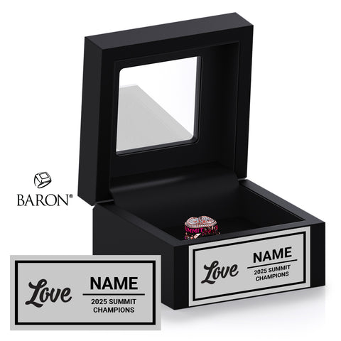 South Coast Cheer 2025 Love International Junior Level 1 Championship Black Window Ring Box