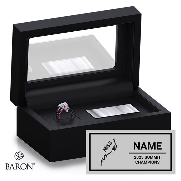 South Coast Cheer 2025 Miss Twist Large Senior 5 Championship Black Standard Window Ring Box