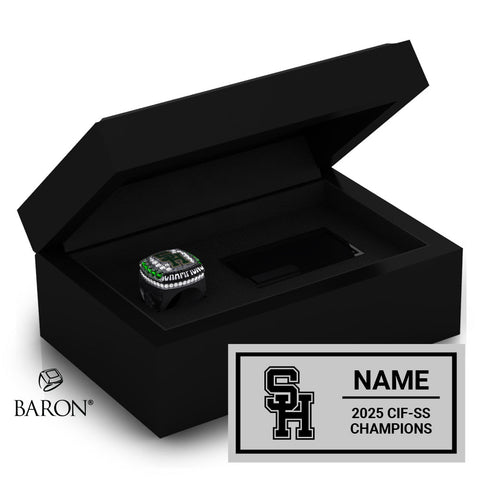 South Hills High School Cheer 2025 Championship Black Standard Window Ring Box