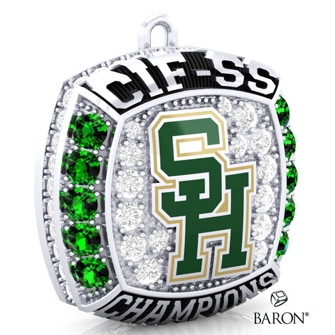 South Hills High School Cheer 2025 Championship Ring Top Pendant - Design 1.4