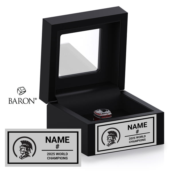 Spartans Drum and Bugle Corps 2025 Championship Black Window Ring Box
