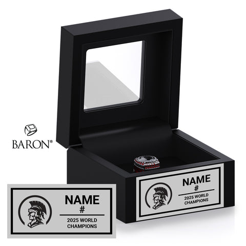 Spartans Drum and Bugle Corps 2025 Championship Black Window Ring Box
