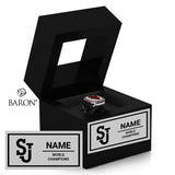 St. John's University Cheer 2025 Championship Black Window Ring Box