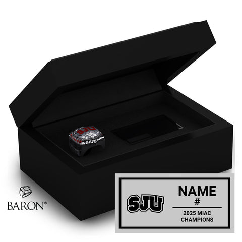 St. John's University Men's Basketball 2025 Championship Black Standard Window Ring Box