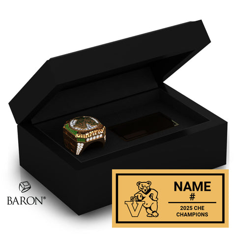 St. Vincent University Men's Hockey 2025 Championship Black Standard Window Ring Box