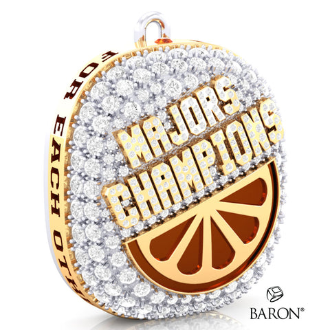 Stingray Allstars Orange Majors Cheer 2025 Championship Ring Top Pendan - Design 4.9
