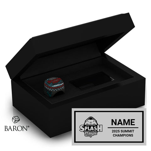 Stingray Allstars Splash Cheer 2025 Championship Black Standard Window Ring Box