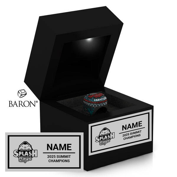 Stingray Allstars Splash Cheer 2025 Championship Black LED Ring Box