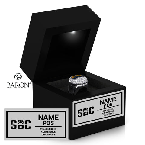 Sun Belt Officials 2024 Championship Black LED Ring Box