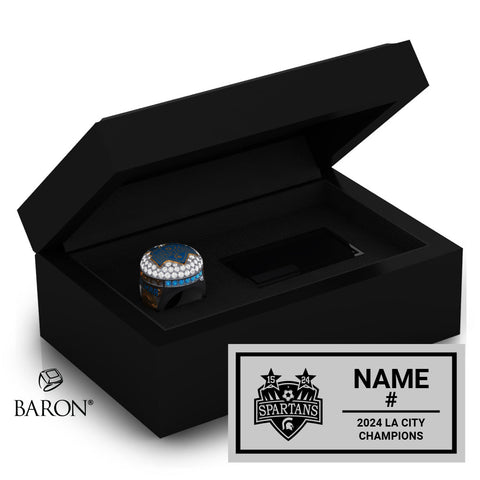 Sylmar High School Boys Soccer 2024 Championship Black Standard Window Ring Box