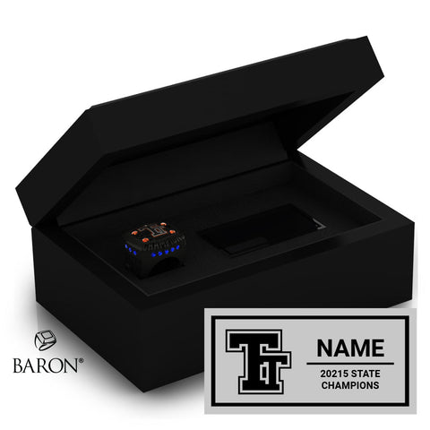 Taos Tiger High School Varsity Cheer 2025 Championship Black Standard Window Ring Box