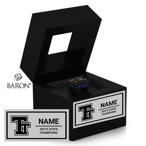 Taos Tiger High School Varsity Cheer 2025 Championship Black Window Ring Box