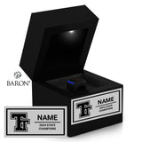 Taos Tiger High School Varsity Cheer 2024 Championship Black LED Ring Box