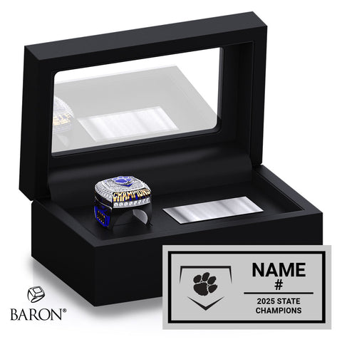 Taylor High School Baseball 2025 Championship Black Standard Window Ring Box