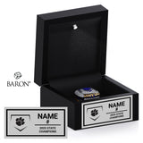Taylor High School Baseball 2025 Championship Black LED Ring Box