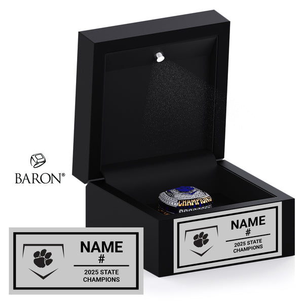Taylor High School Baseball 2025 Championship Black LED Ring Box
