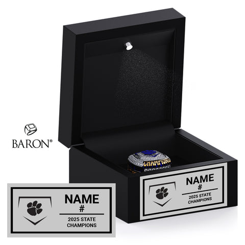 Taylor High School Baseball 2025 Championship Black LED Ring Box